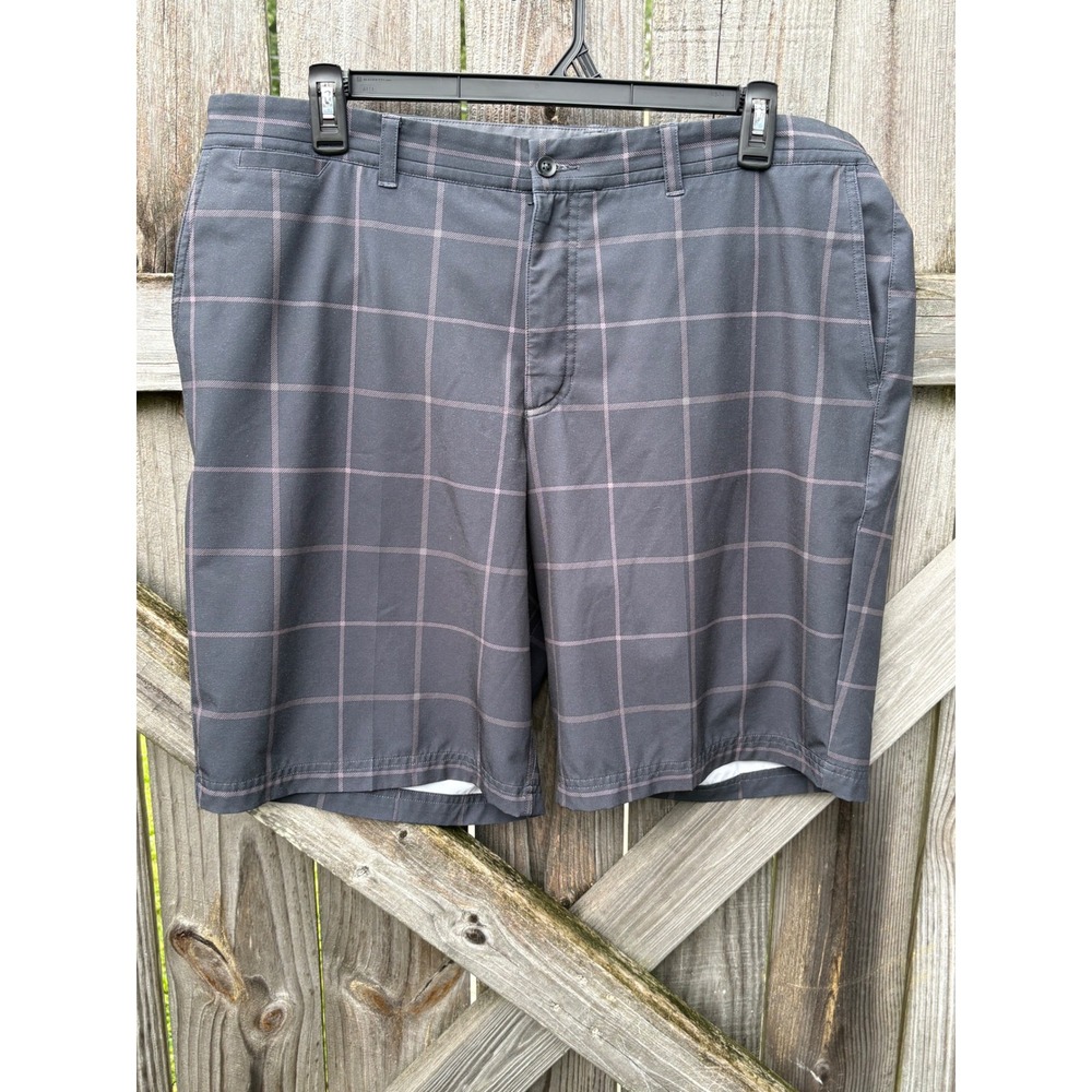 Nike Golf Modern Fit Dri-FIT Shorts Mens 40 Gray Purple Plaid 725700-010